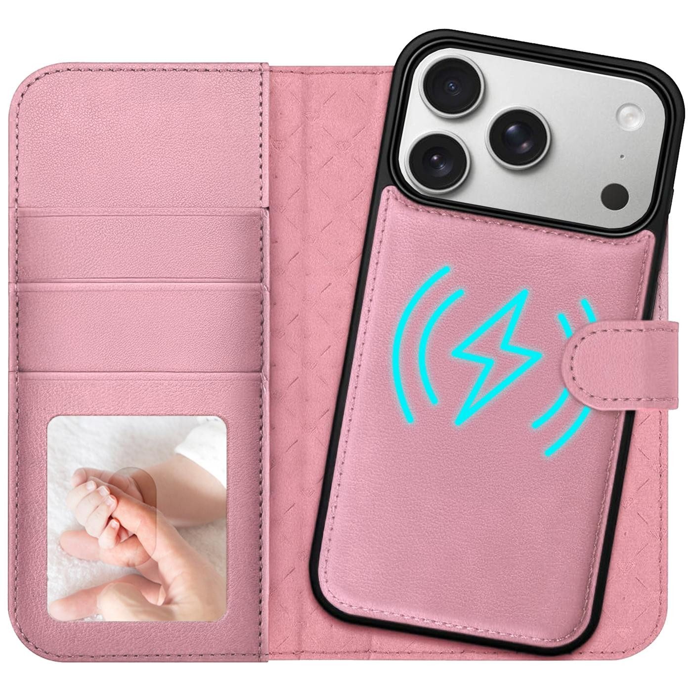 CoolGadget Handyhülle Magnet Book Case für Apple iPhone 17 Pro Max Hülle + Klapphülle 6,9 Zoll, 2in1 abnehmbare magnetische RFID Schutzhülle Kartenfach Fotofenster