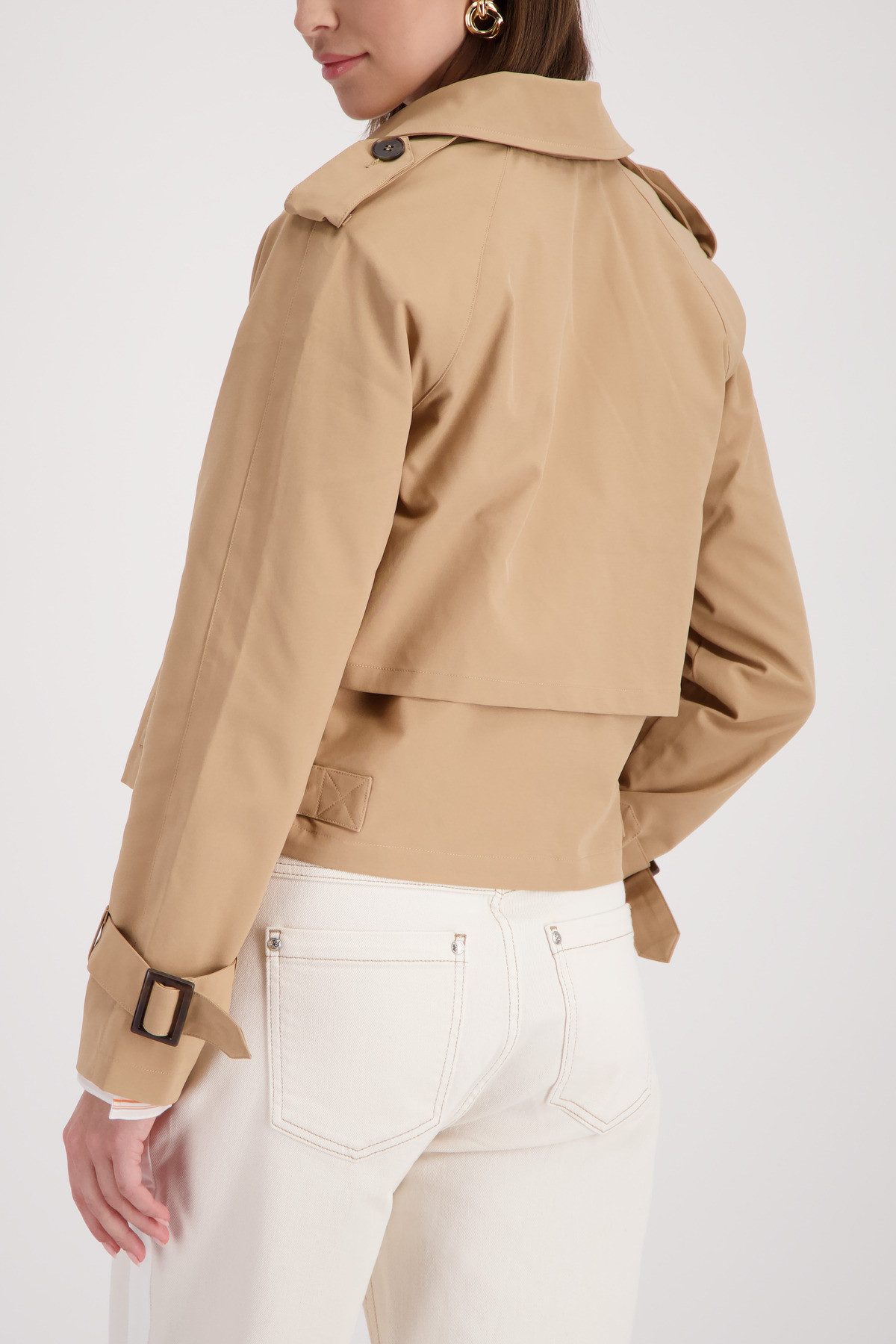 Monari Kurzjacke Trench kurz Regular fit mit stilvollen Knöpfen