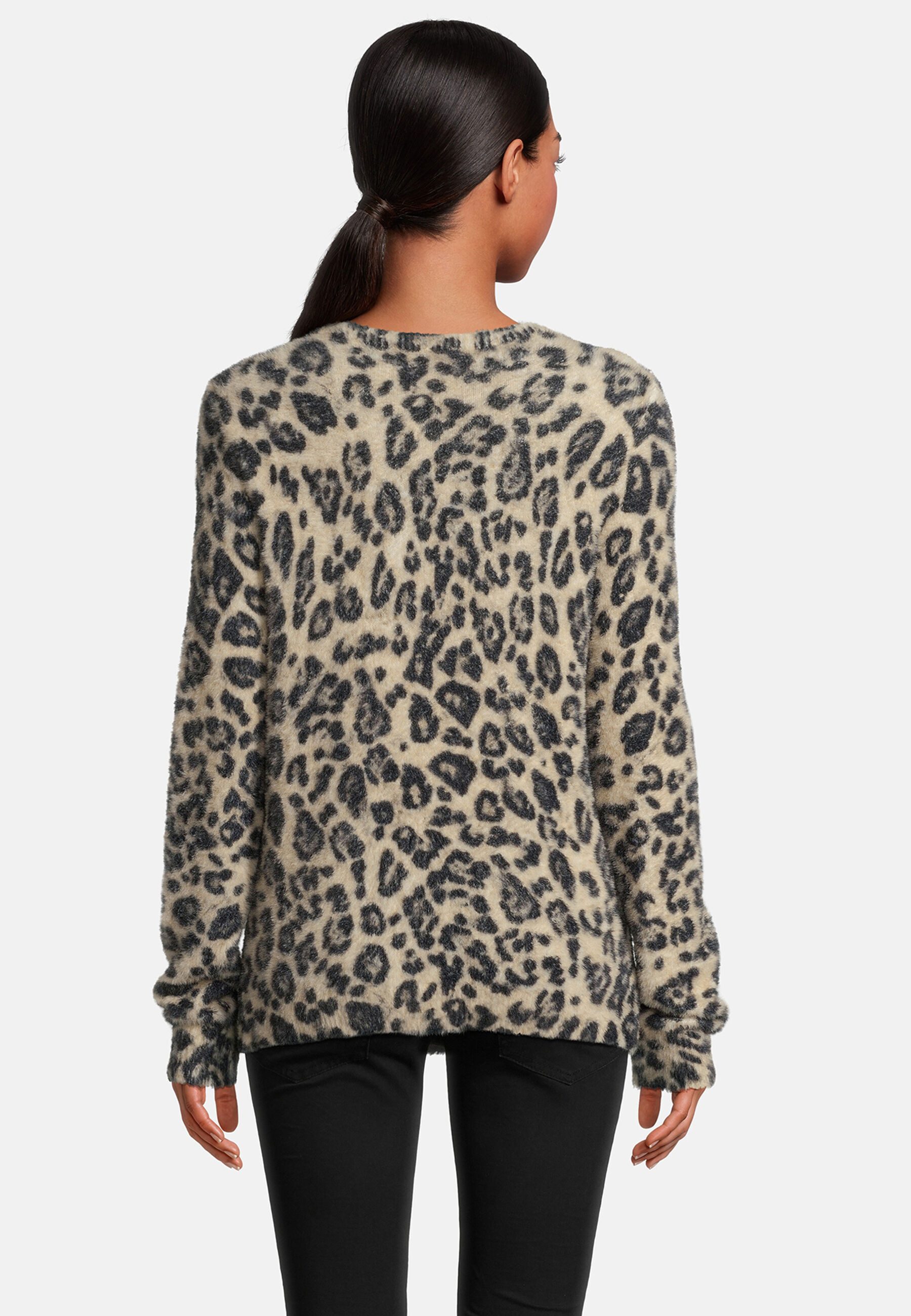 Frogbox Rundhalspullover mit Leoparden Print