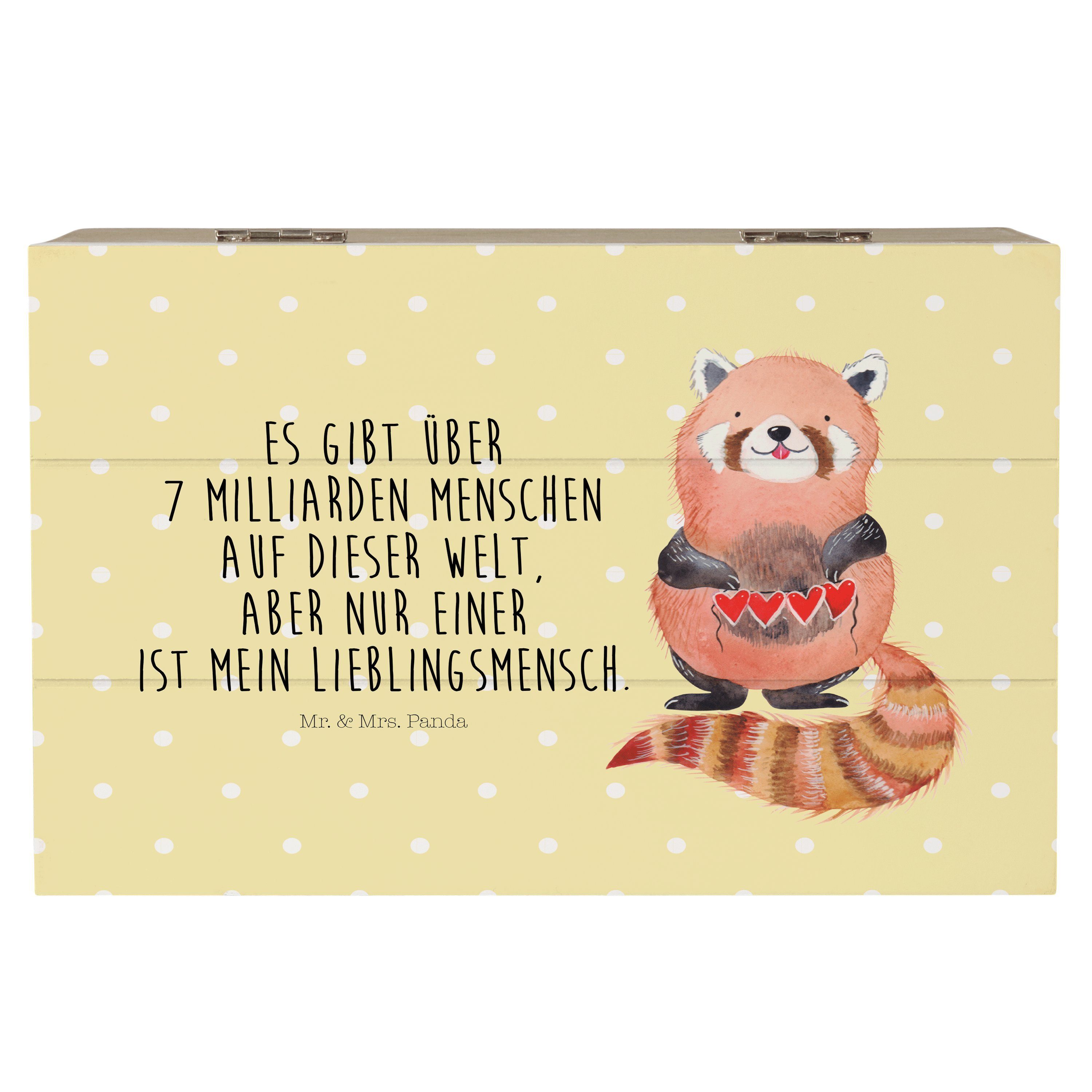 Mr. & Mrs. Panda Dekokiste 19 x 12 cm Roter Panda Gelb Pastell