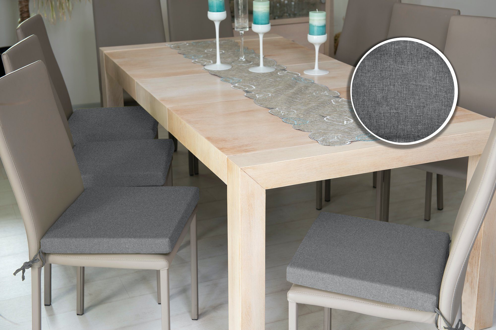 sunnypillow Stuhlkissen 4er Set Kissen 40 x 40 x 5 cm, Sitzkissen Sitzauflage für Stühle, Bänke