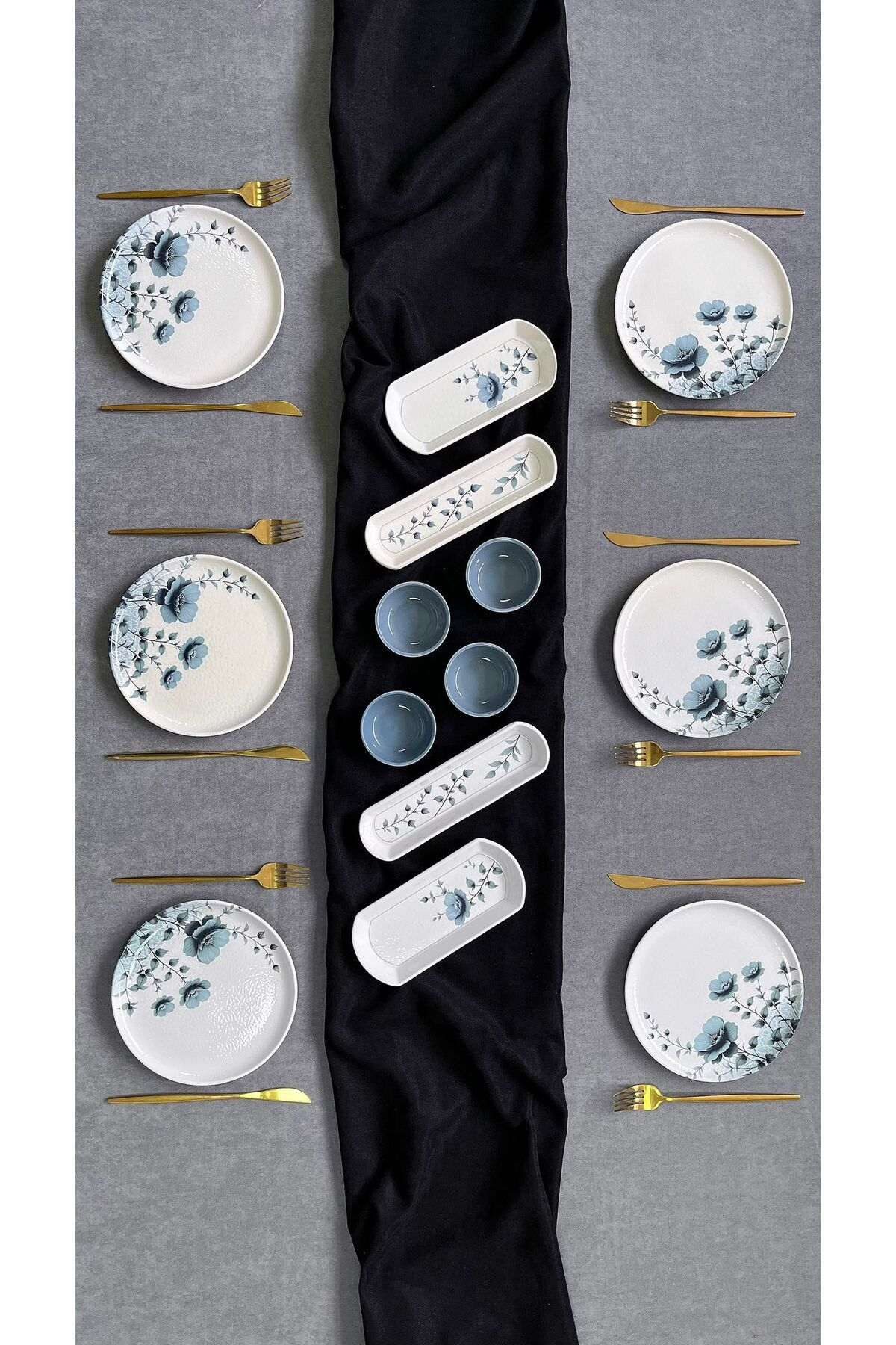 Hermia Concept Frühstücks-Geschirrset Bohemisch (14-tlg), 6 Personen, Keramik, 14-teiliges Set für 6 Personen