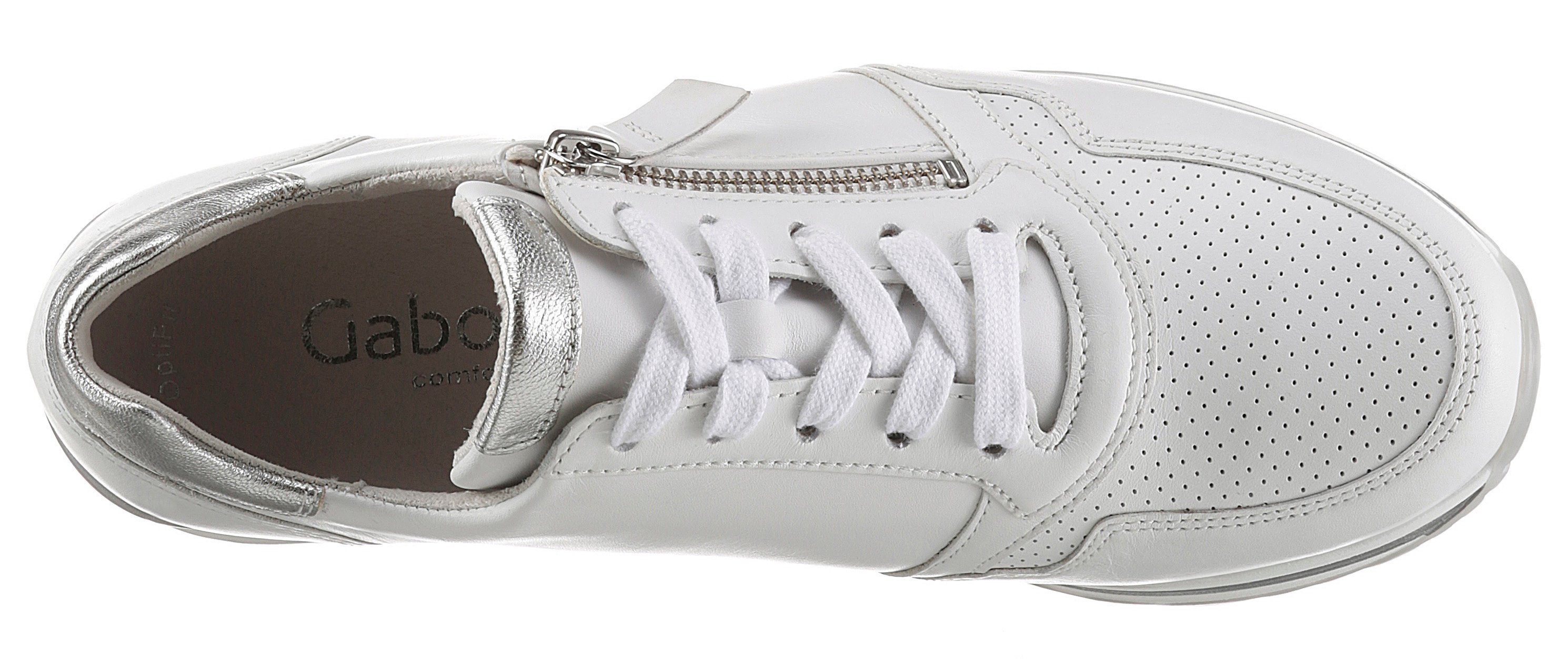 Gabor silberfarbenen Keilsneaker Details mit TURIN