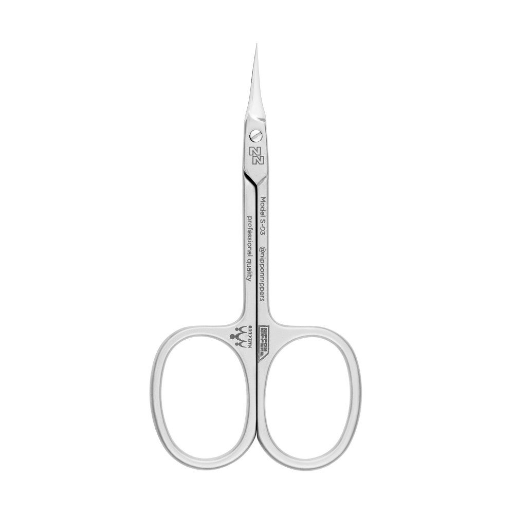 Nippon Nippers Nagelhautschieber S-03 Profi Nagelhautschere Länge 90 mm, ovale Ringe, matte Oberfläche, 1-tlg., Handgeschärft