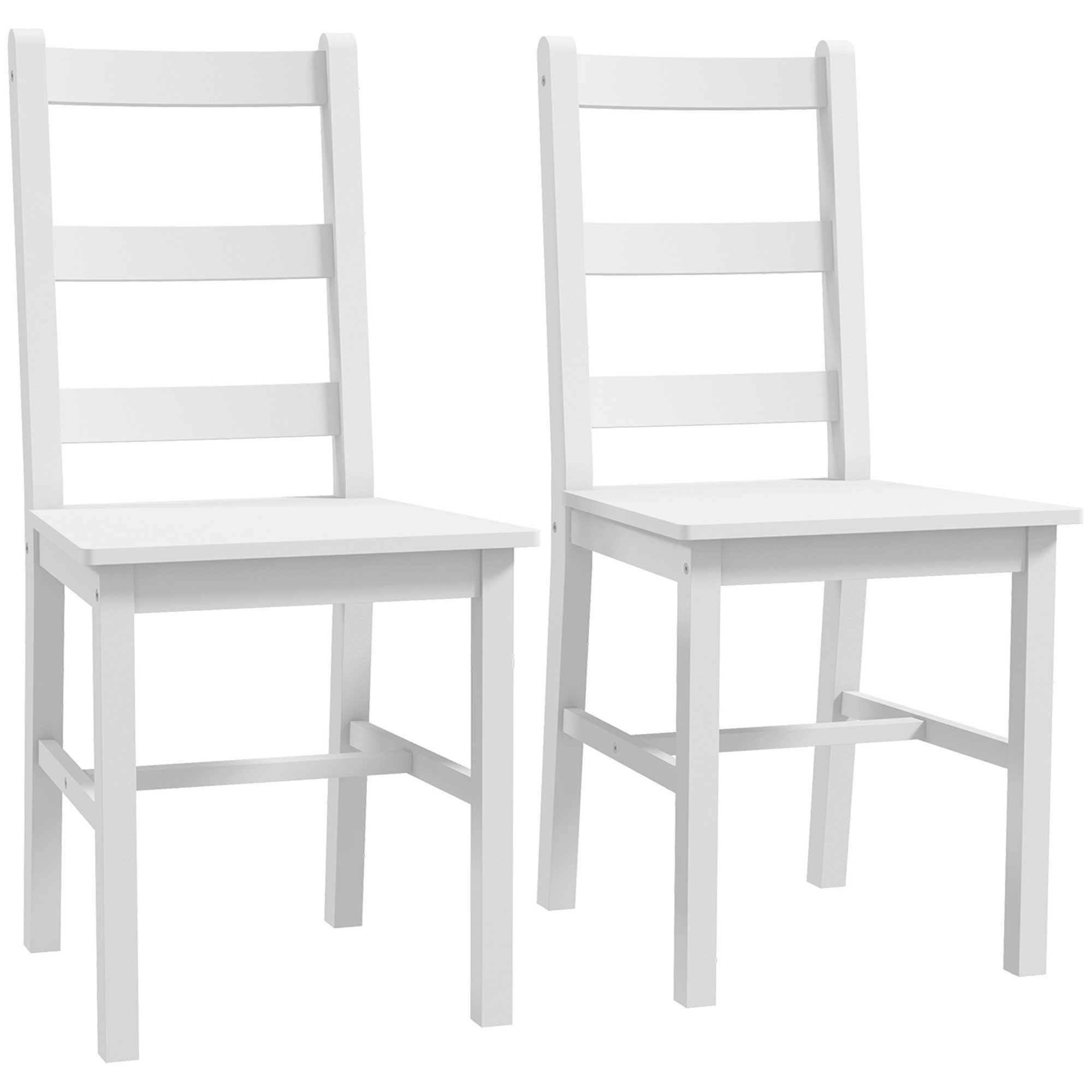 furnicato Esszimmerstuhl Esszimmerstühle 2er Set Holz 41,5x46x90 cm Weiß (1 St)