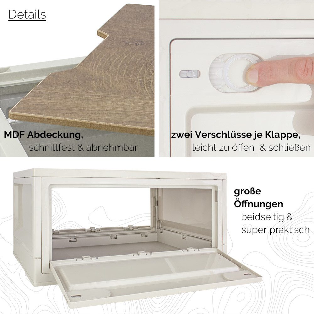 Trucky Faltbox Storage Box 35 L Camping Klappbox Klappkiste faltbar 47x35x24 cm Beige
