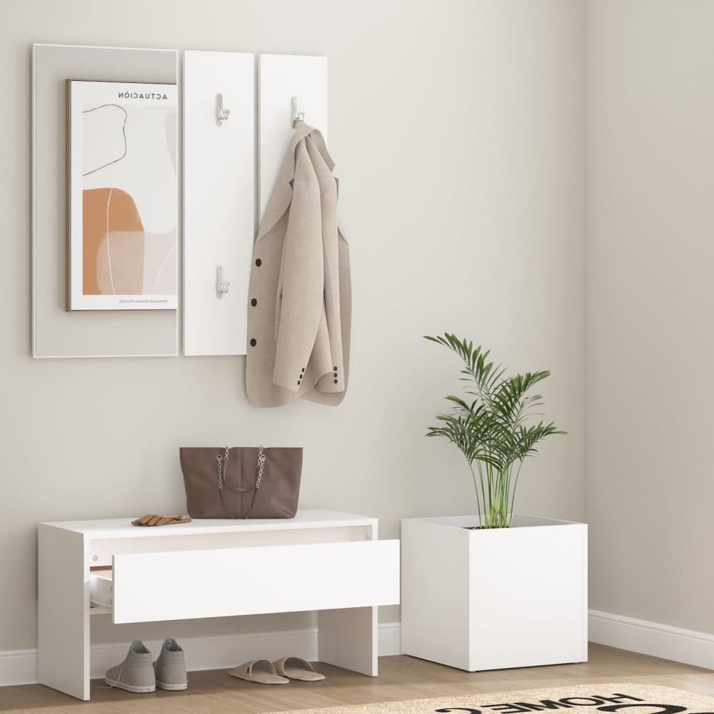vidaXL Garderoben-Set Garderoben-Set Weiß Holzwerkstoff günstig online kaufen