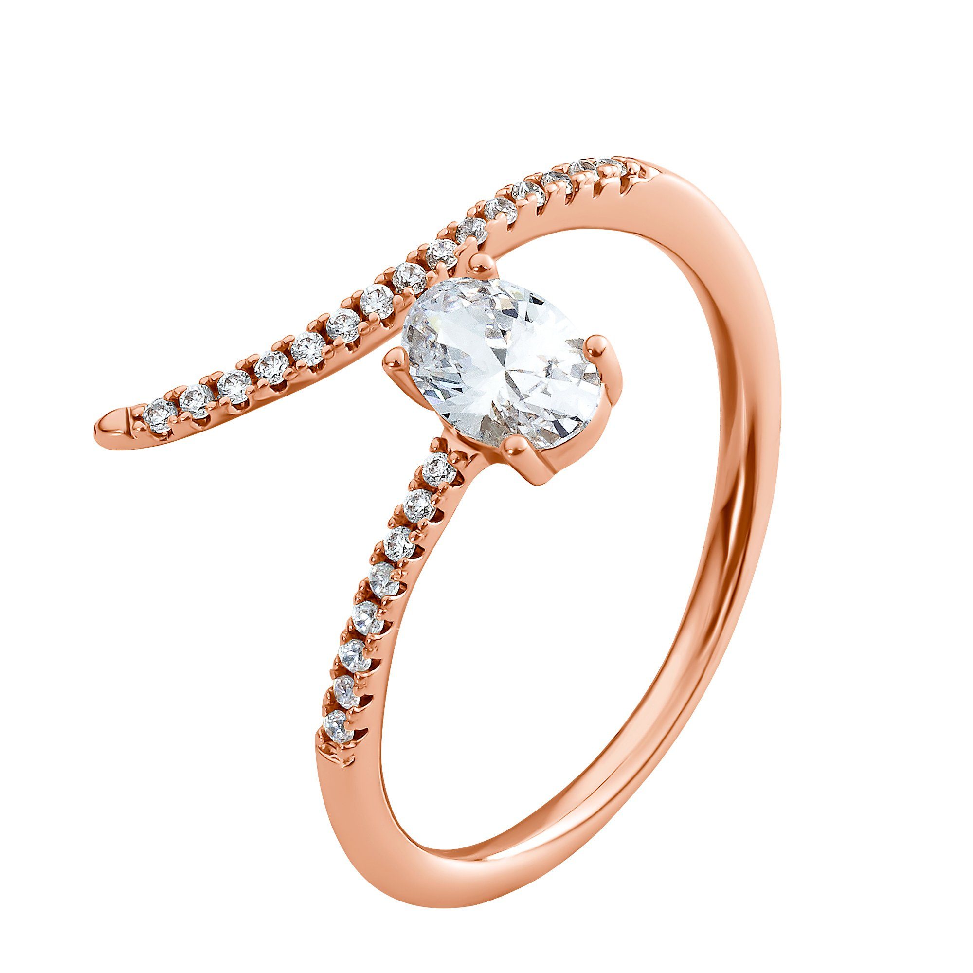 Damenring Fingerring (Ring, goldfarben inkl. Frauen rose Geschenkverpackung), 1-tlg., Heideman Aimy für