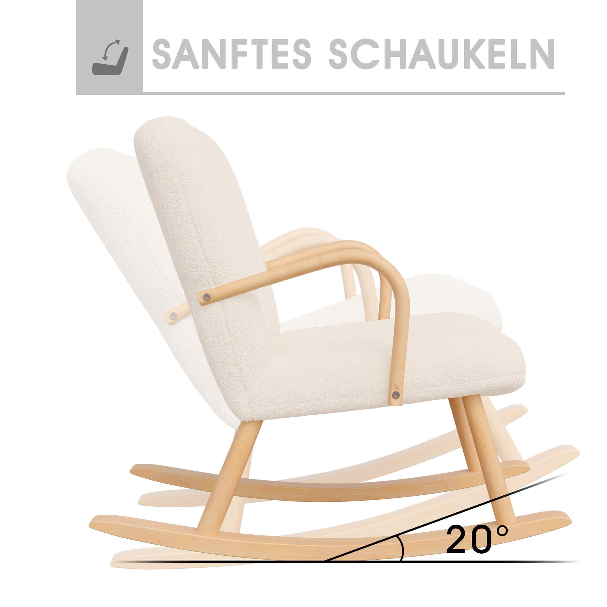 Furnishings Home Schaukelstuhl Holzstuhl Polsterstuhl (Set)