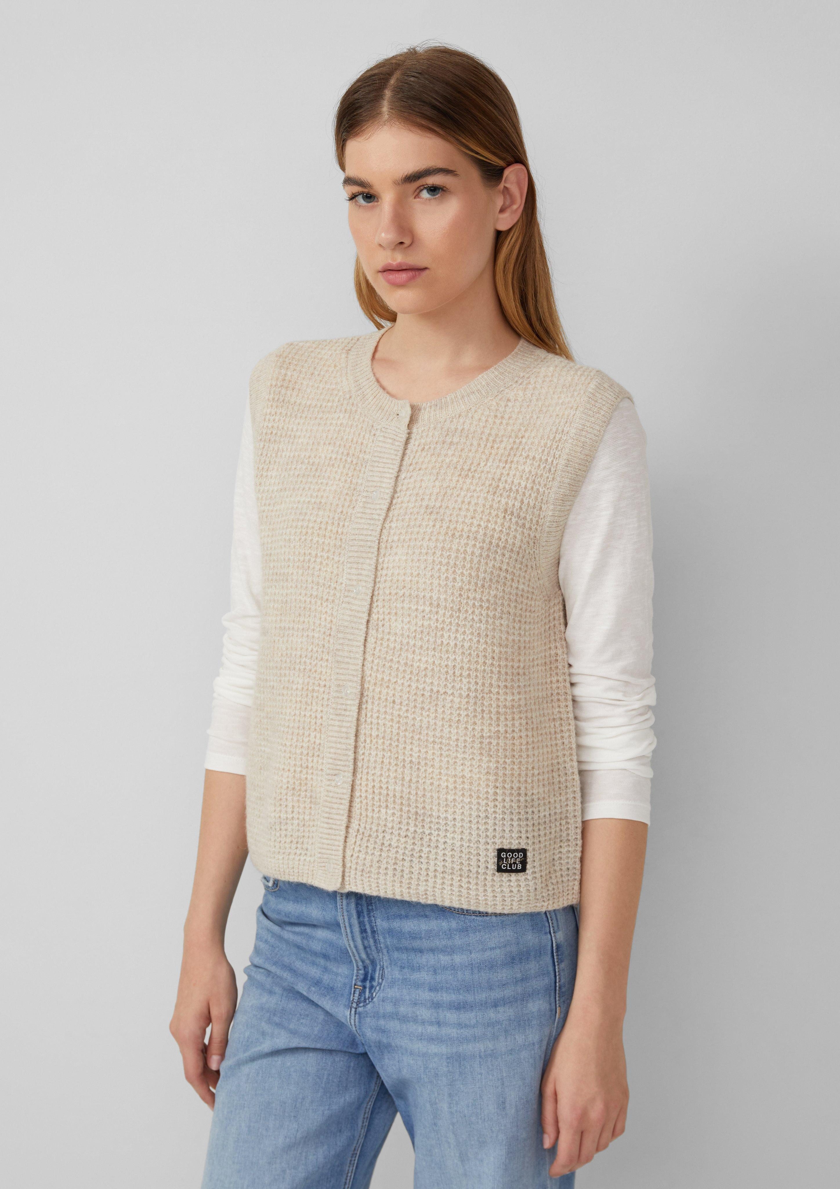 s.Oliver Strickjacke Strickweste aus Alpakamix günstig online kaufen
