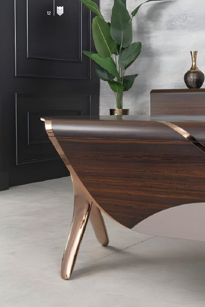 Xlmoebel Eckschreibtisch Luxuriöser Holzschreibtisch für moderne Büroeinrichtung (Eckschreibtisch), Hergestellt in Europa