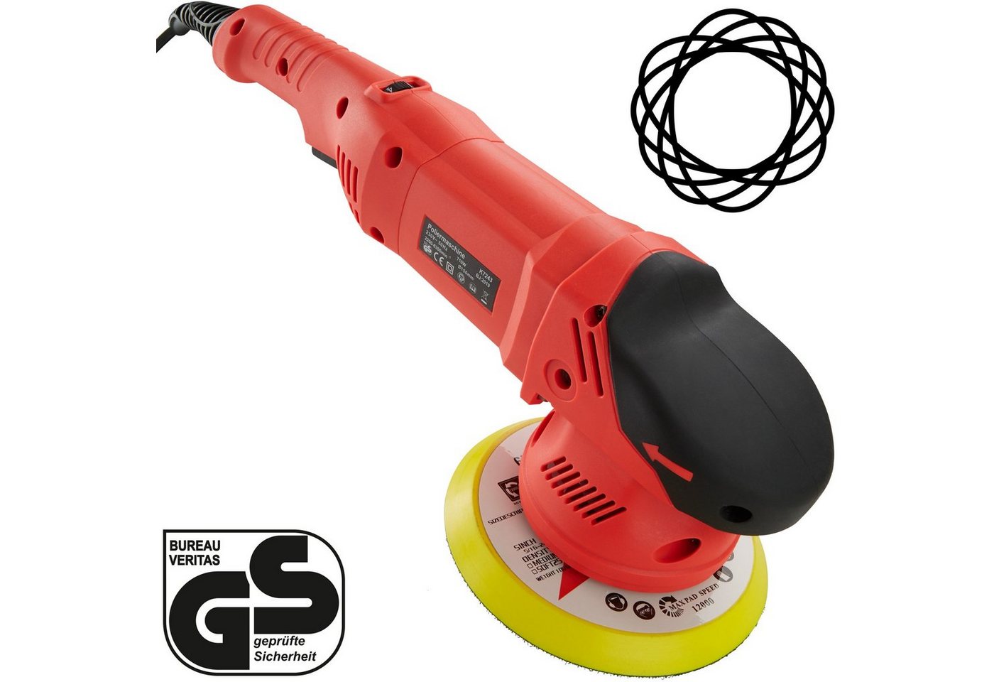 Thumbnail - tectake Poliermaschine 26-teiliges Exzenter Poliermaschinen-Set, Ø 15,00 mm, (26 tlg), 710 W