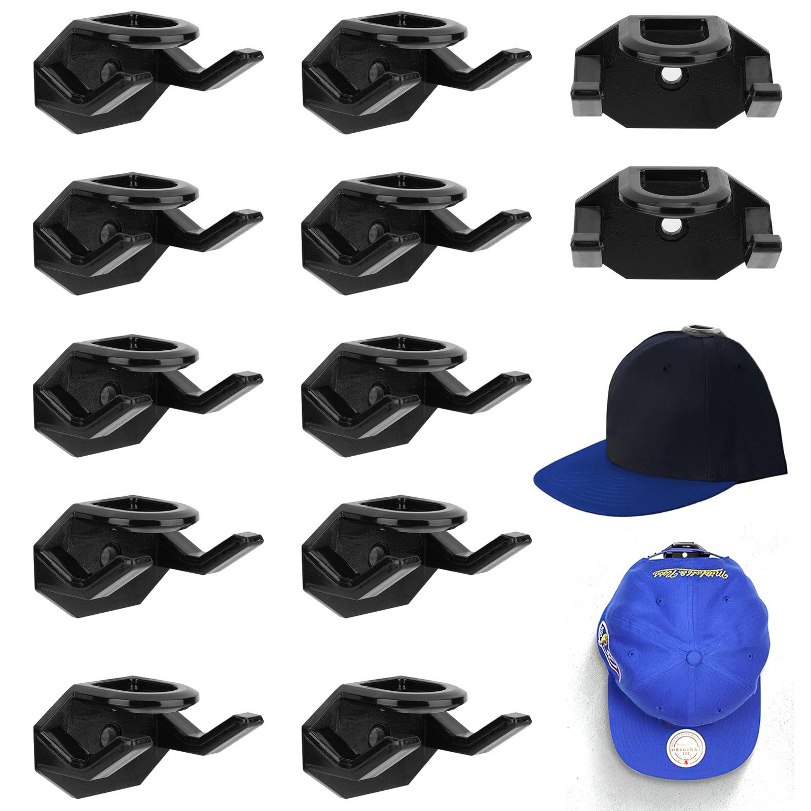 Garderobenhaken 16er Pack Huthaken Selbstklebende Kappenhalter für Wandmontage