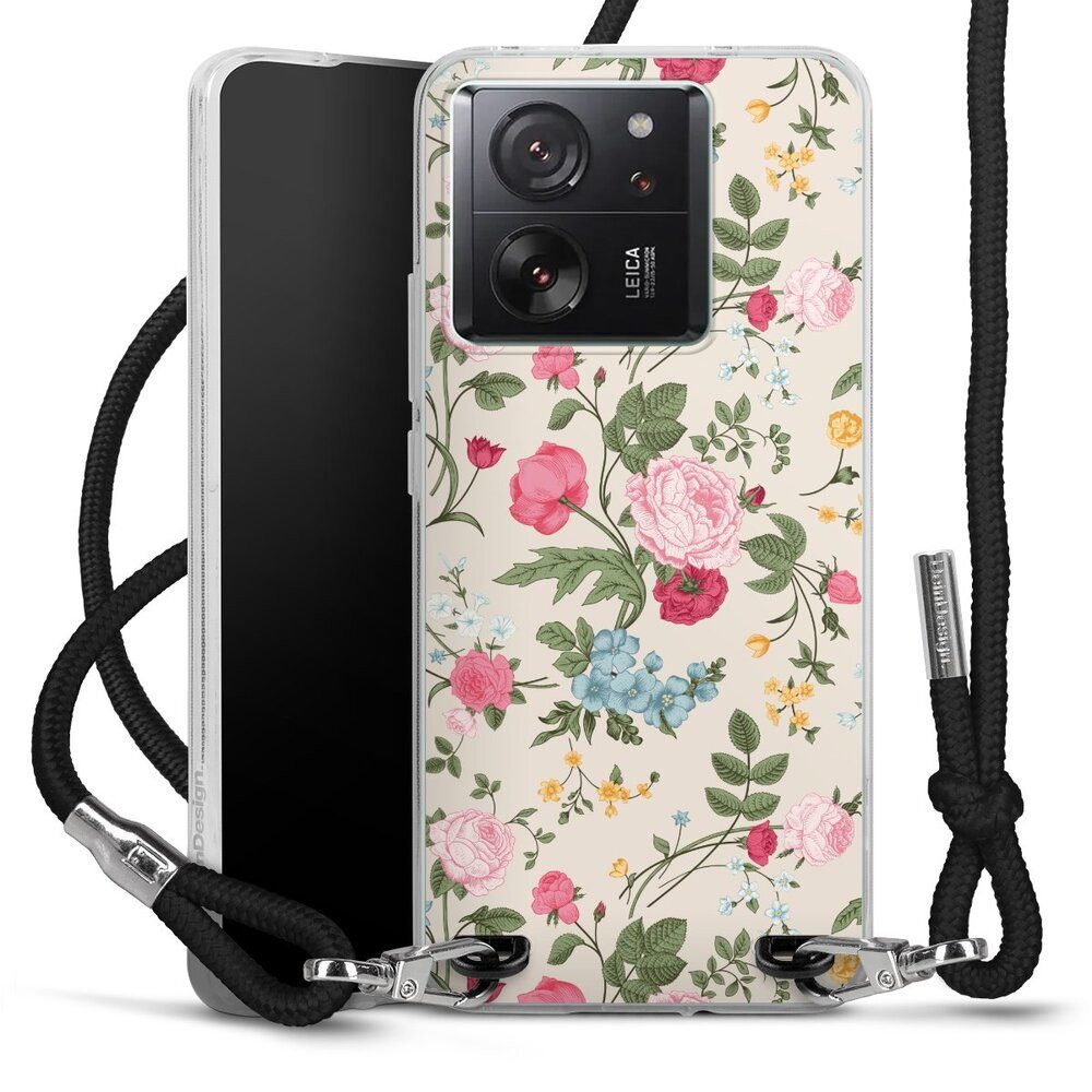 DeinDesign Handyhülle Vintage Ornamente Blumen Vintage Beauty, Xiaomi 13T Pro Handykette Hülle mit Band Case zum Umhängen