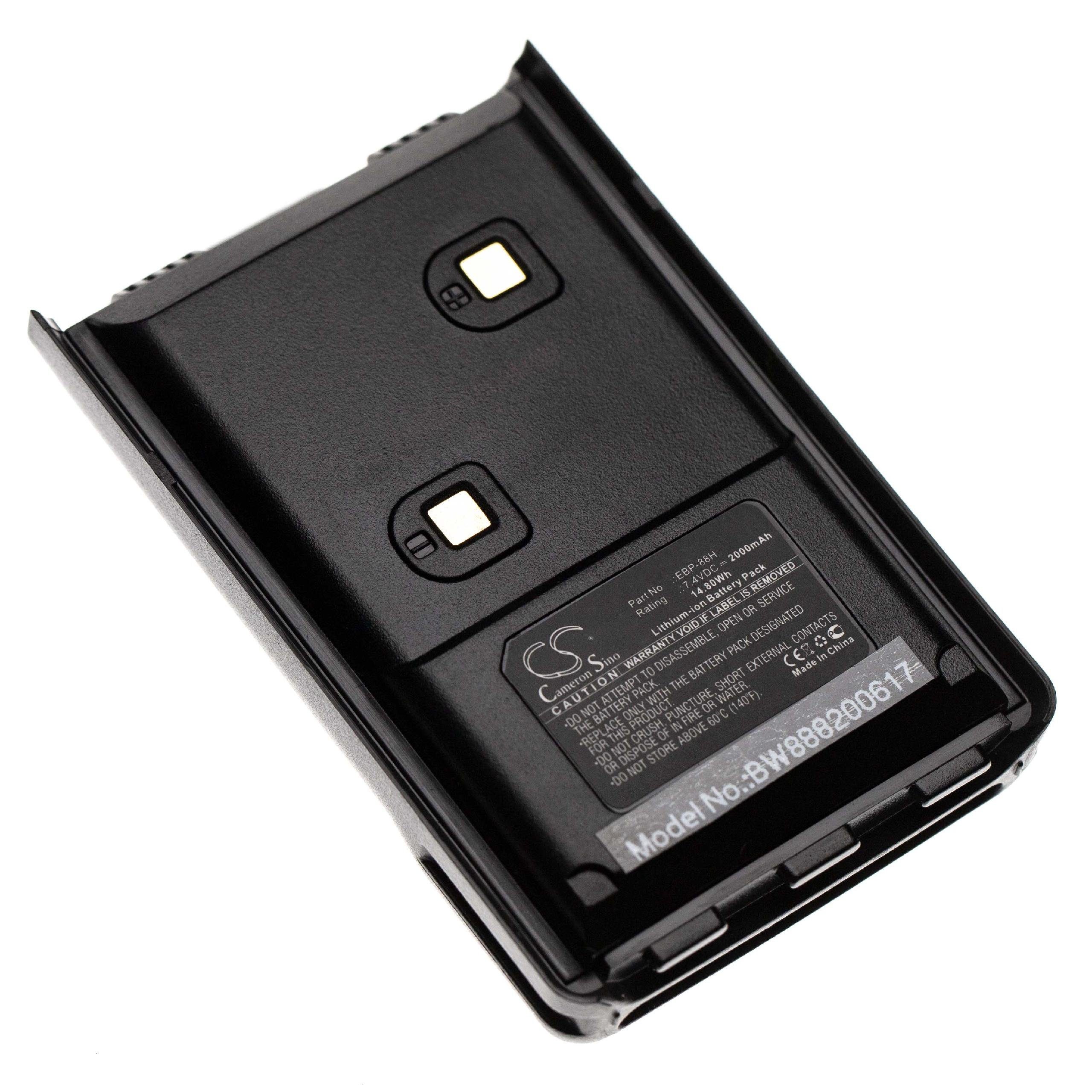 vhbw Ersatz für Alinco EBP-88H für Akku Li-Ion 2000 mAh (7,4 V)