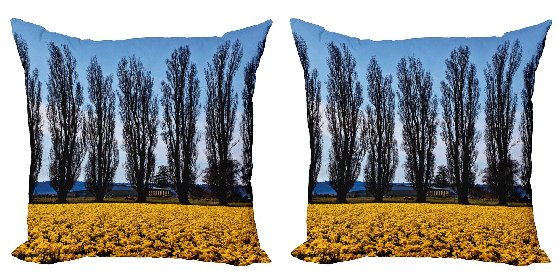 Kissenbezüge Modern Accent Doppelseitiger Digitaldruck, Abakuhaus (2 Stück), Landschaft Washington Valley