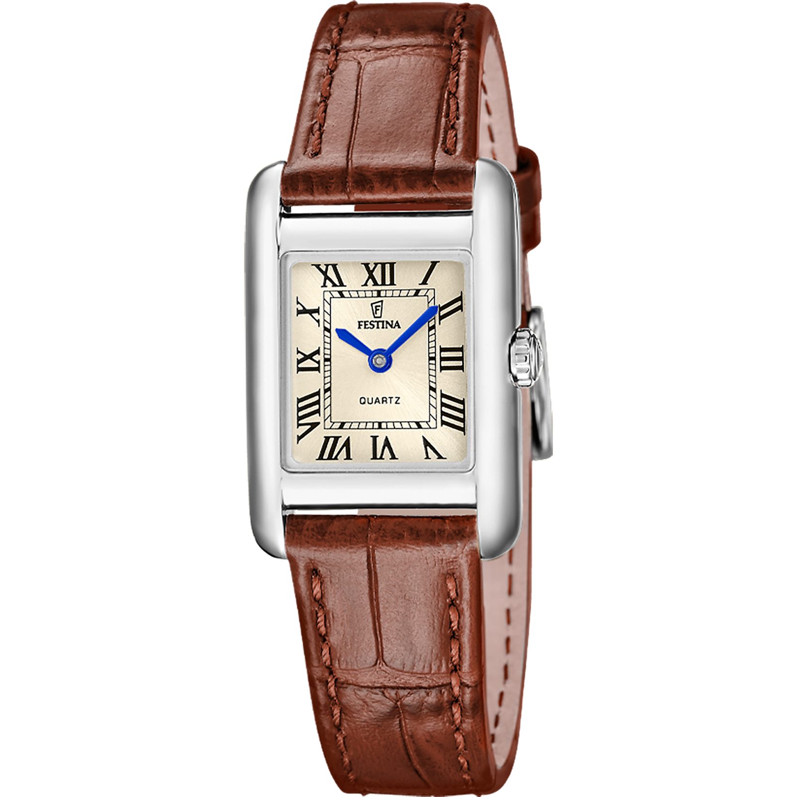 Festina Quarzuhr On the Square F20773_2, Armbanduhr, Damenuhr, Lederarmband, analog