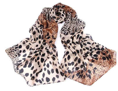 MyBeautyworld24 Modeschal Damen Schal Herbstschal in braun Leopardenmuster