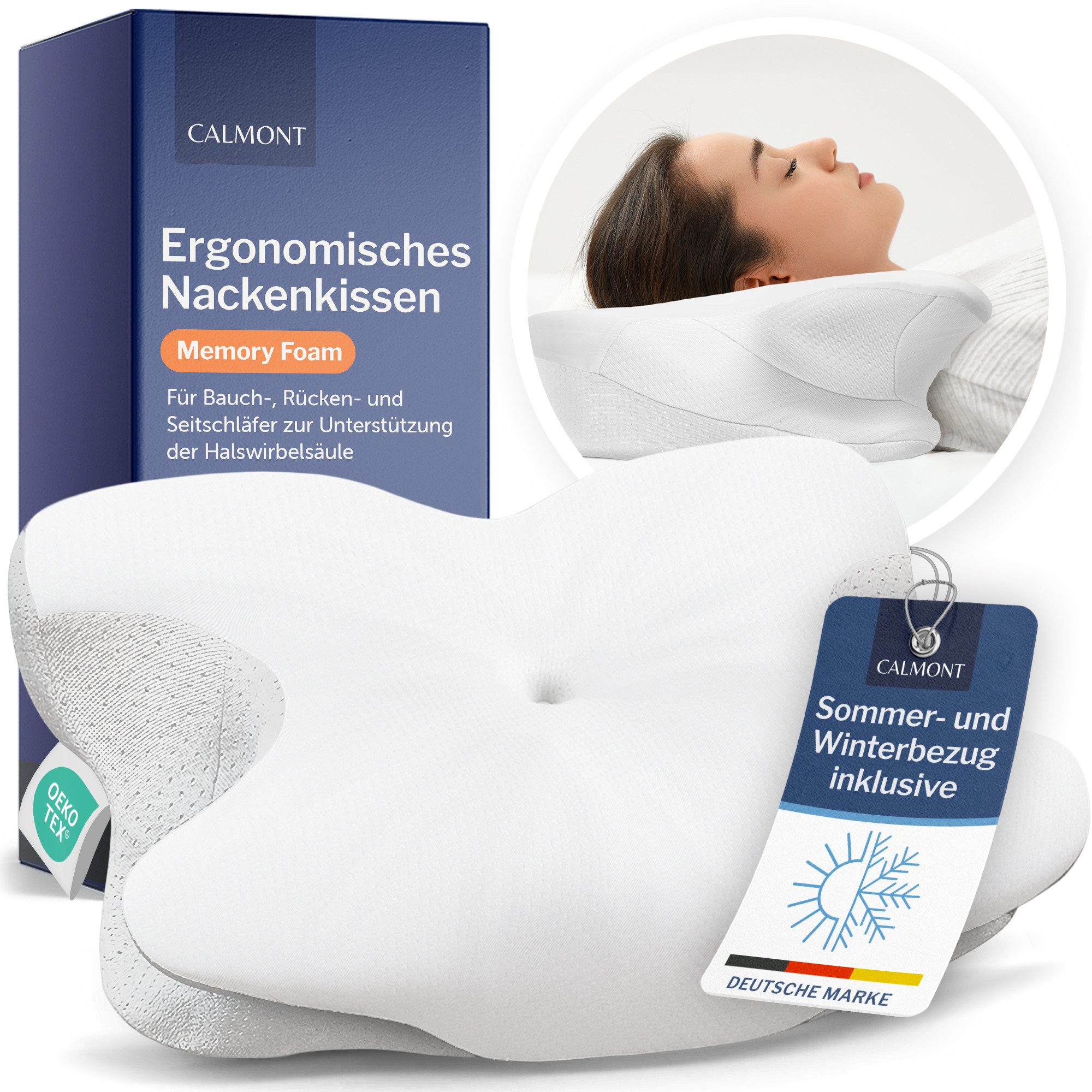 CALMONT Nackenstützkissen Memory Foam Kissen, Orthopädisches Kissen, Ergono günstig online kaufen