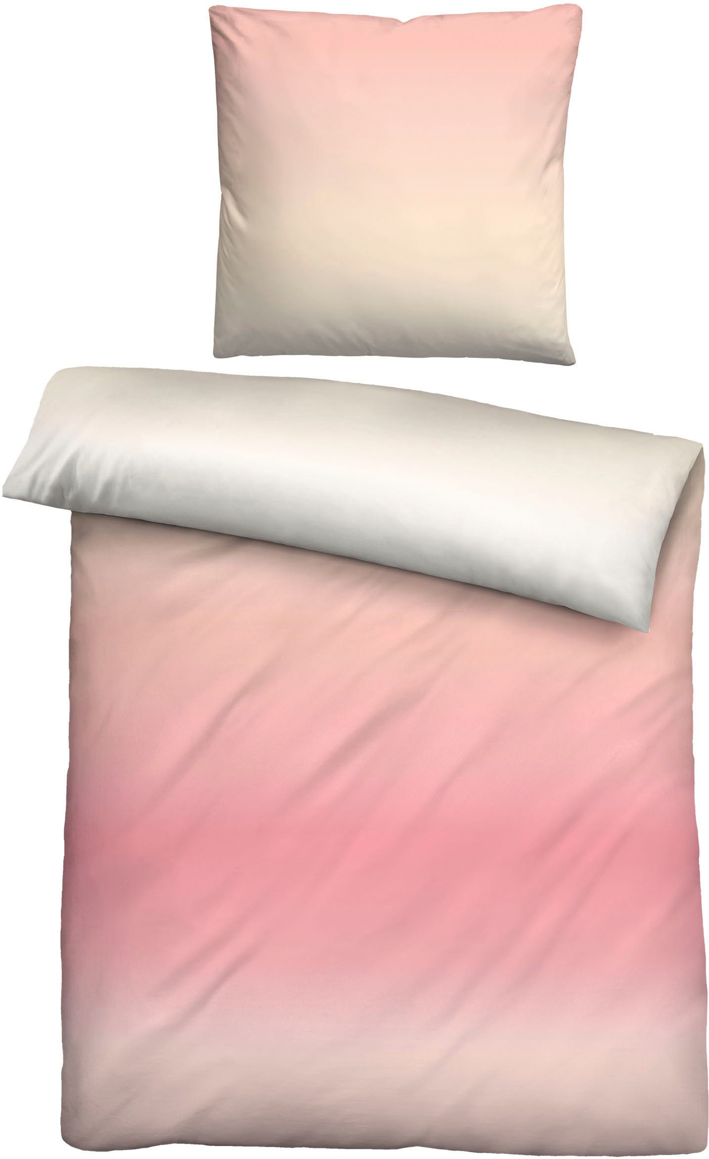 Biberna Bettwäsche 0025006, Soft-Seersucker, 2 teilig, absolut bügelfrei, 100% Baumwolle, mit Reißverschluss, ganzjährig