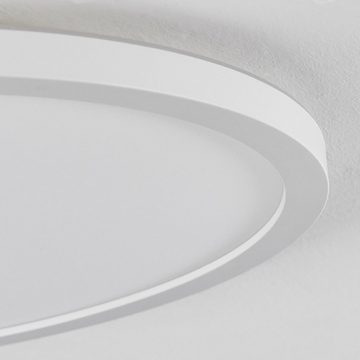 hofstein Deckenleuchte »Maestrello« Deckenlampe aus Metall/Kunststoff in Weiß (29cm), 6500 Kelvin, dimmbar über Fernbedienung, 2500 Lumen, LED