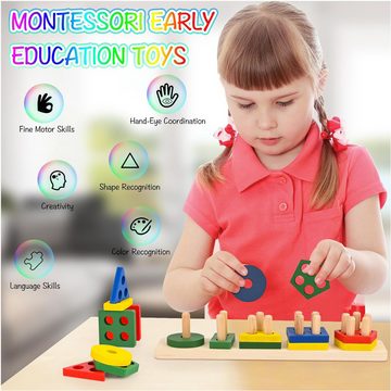 Deggelbam Spielbogen Montessori Holz Spielzeug, Buchenholz - Lernspiel - Pädagogisch wertvoll