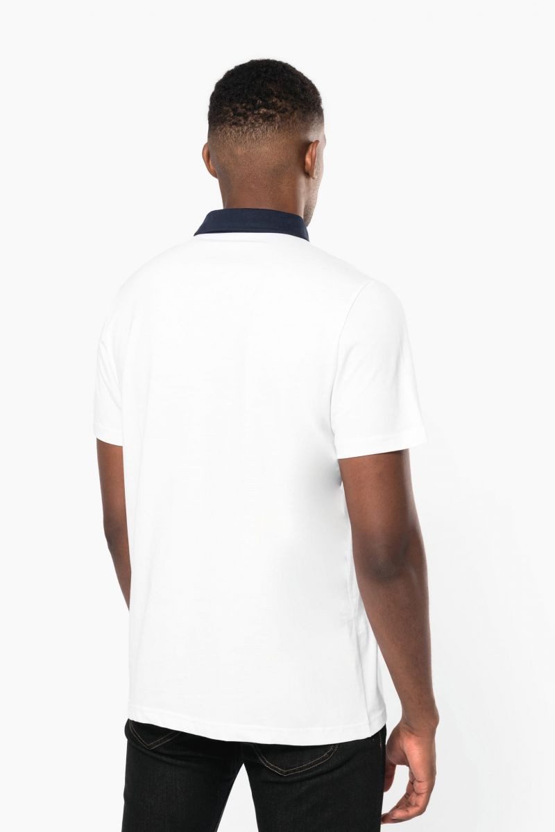 Kariban Poloshirt Zweifarbiges Jersey-Polohemd für Herren