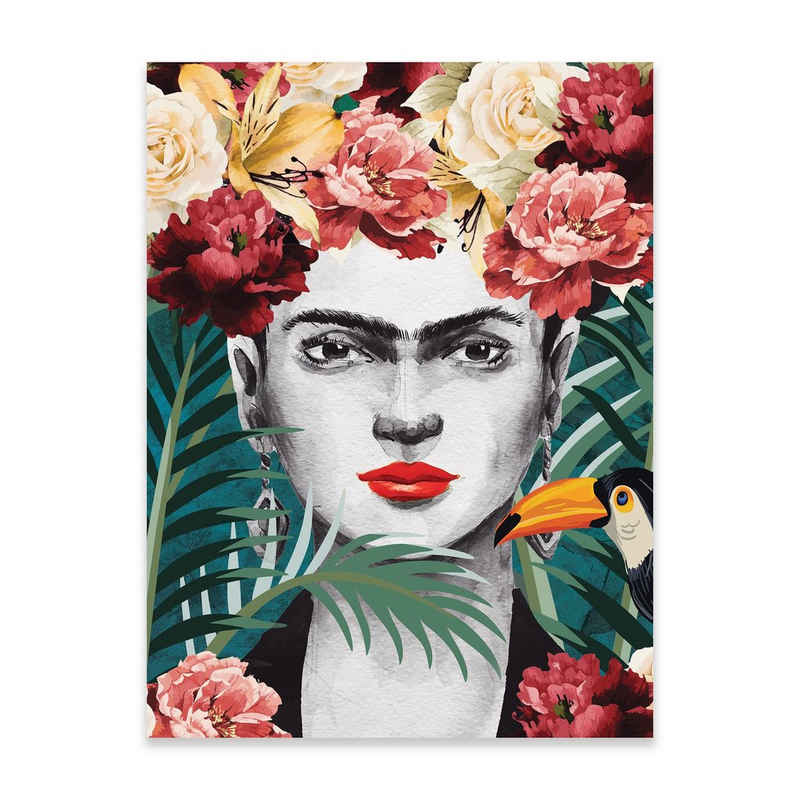 Wallarena Poster Frau Frida Kahlo Wohnzimmer Schlafzimmer Kunstdruck Wandbild XXL, Abstrakt (OHNE RAHMEN PREMIUM POSTER, 1 St), Größen zur Auswahl: 30x40 cm / 50x70 cm / 70x100 cm