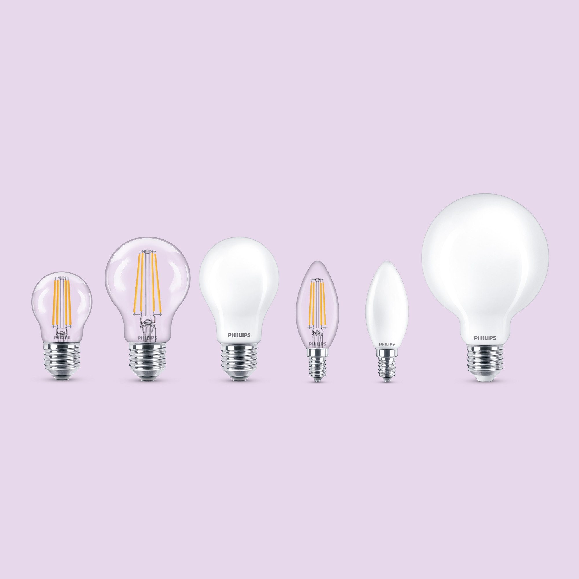 Philips LED-Leuchtmittel Classic 60W Non-Dim, E27, 6 St., Warmweiß