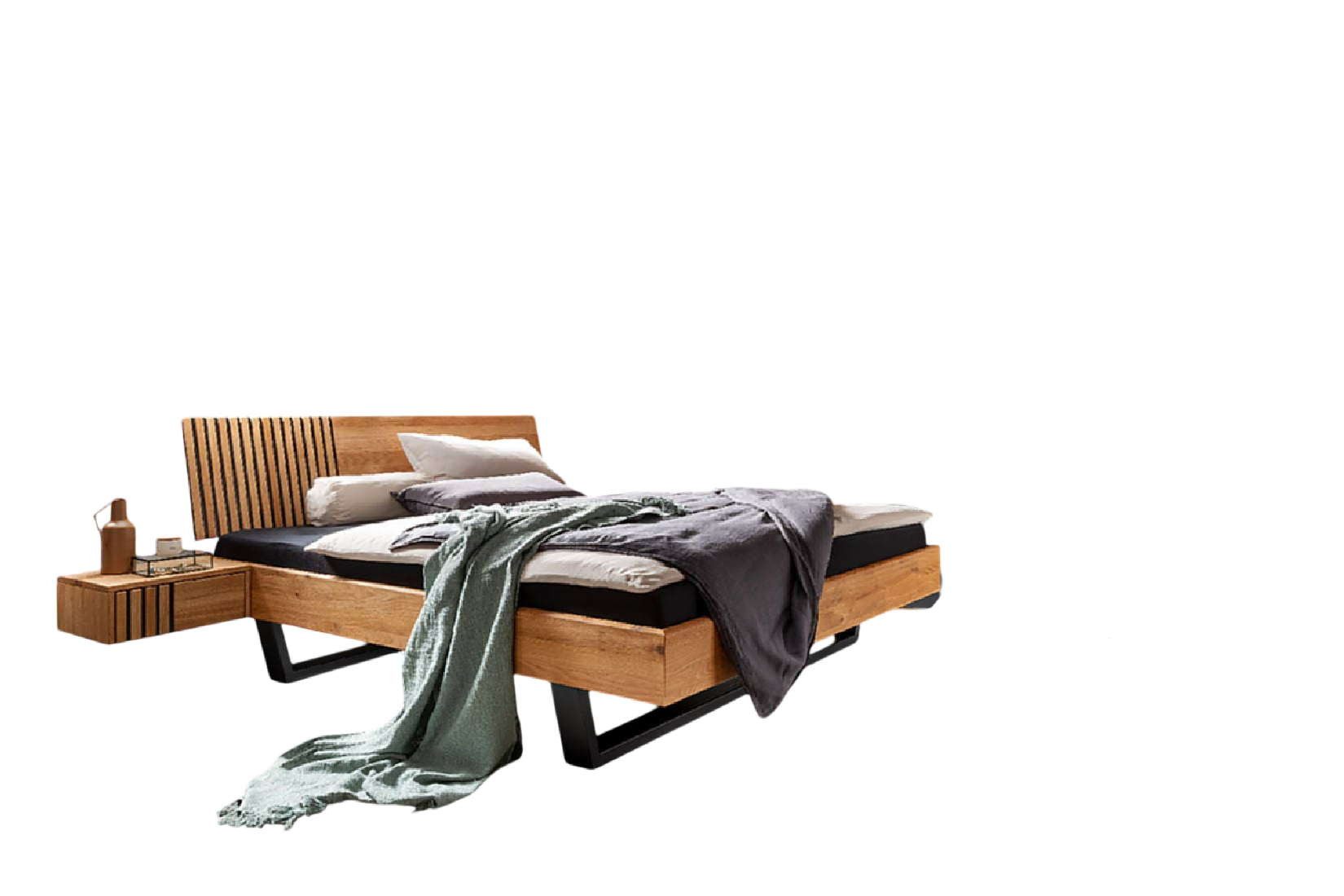 Forestales Massivholzbett Manhattan, Massivholzbett Wildeiche