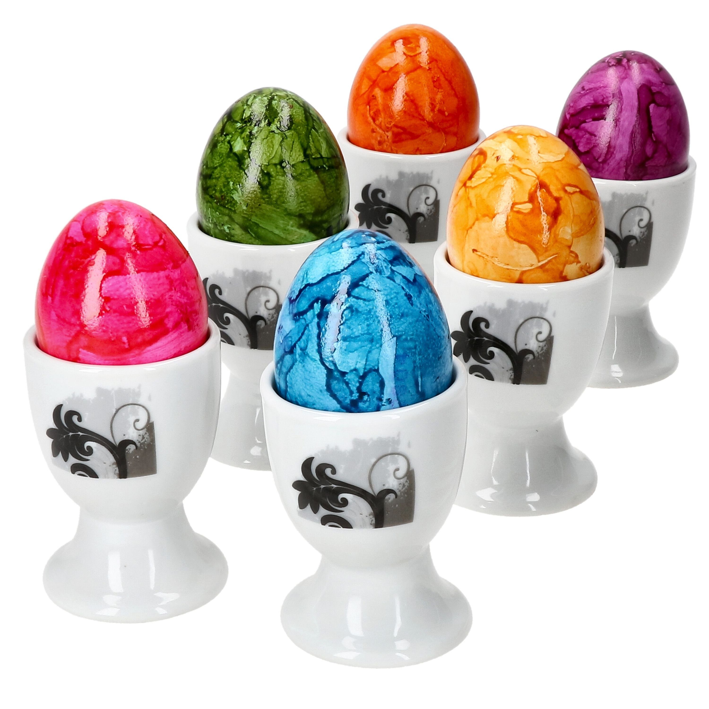 van Well Eierbecher 6x Black Flower Eierbecher Grashalm Eierhalter Eierständer Ostern