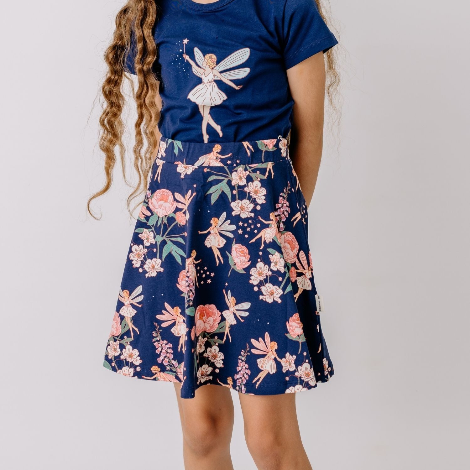 Walkiddy Jerseyrock Walkiddy Feen & Blumen Kinder Bio Baumwolle GOTS Dunkelblau - Bio Baumwolle,GOTS, Kinderbekleidung,nachhaltige Klamotten,Shorts