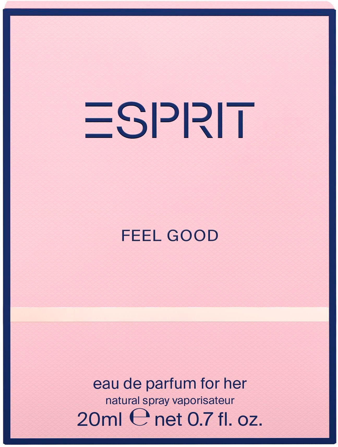 Esprit Eau de Parfum FEEL GOOD for her EdP 20 ml, Fruchtiger Duft mit Birne, Apfel, Jasmin, Veilchen und Moschus.