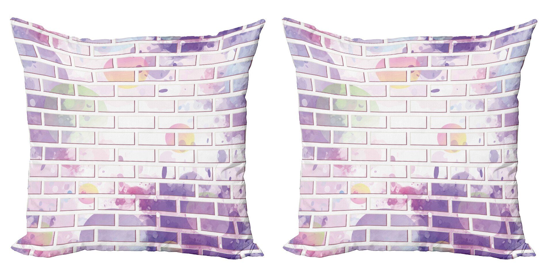 Kissenbezüge Modern Accent Doppelseitiger Digitaldruck, Abakuhaus (2 Stück), Violett Vector Graffiti Brick