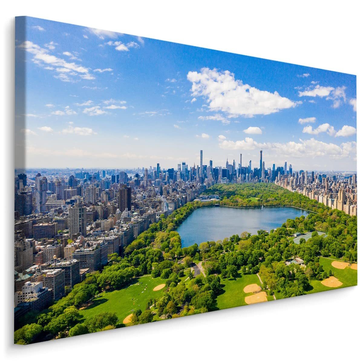 Muralo Leinwandbild Architektur – Leinwandbild Wandbild Kunstdruck Wohnzimmer, Gebäude (1 St), New York – Stadt – USA, 30 x 20 cm, aufhängefertig