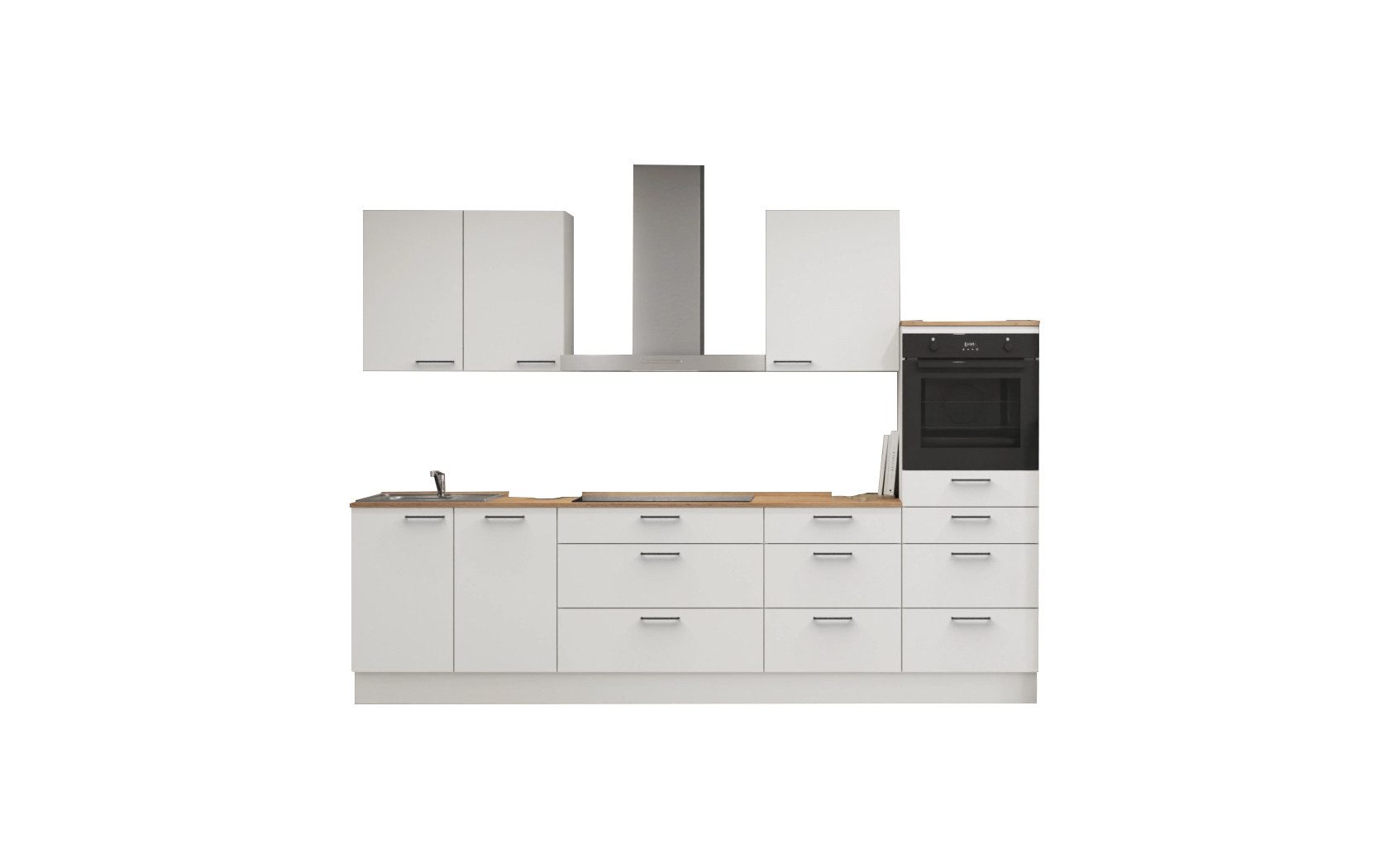 nobilia® Küchenzeile Salev, individuell anpassbar, gratis Küchenplanung mit Profis, (Breite 300 cm), vormontiert, wahlw. mit E-Geräten, inkl. Lieferung