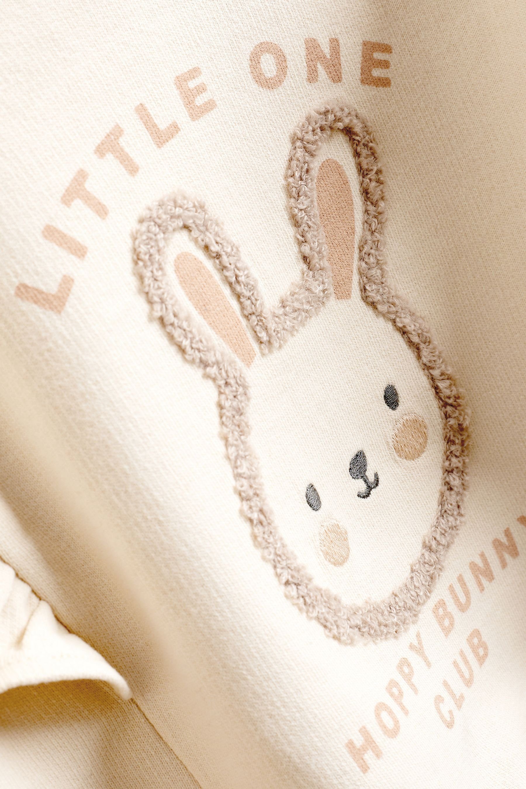 und Bunny mit (2-tlg) Leggings 2-teiliges Babyset Sweatshirt & Leggings Cream/ Pink Next Shirt