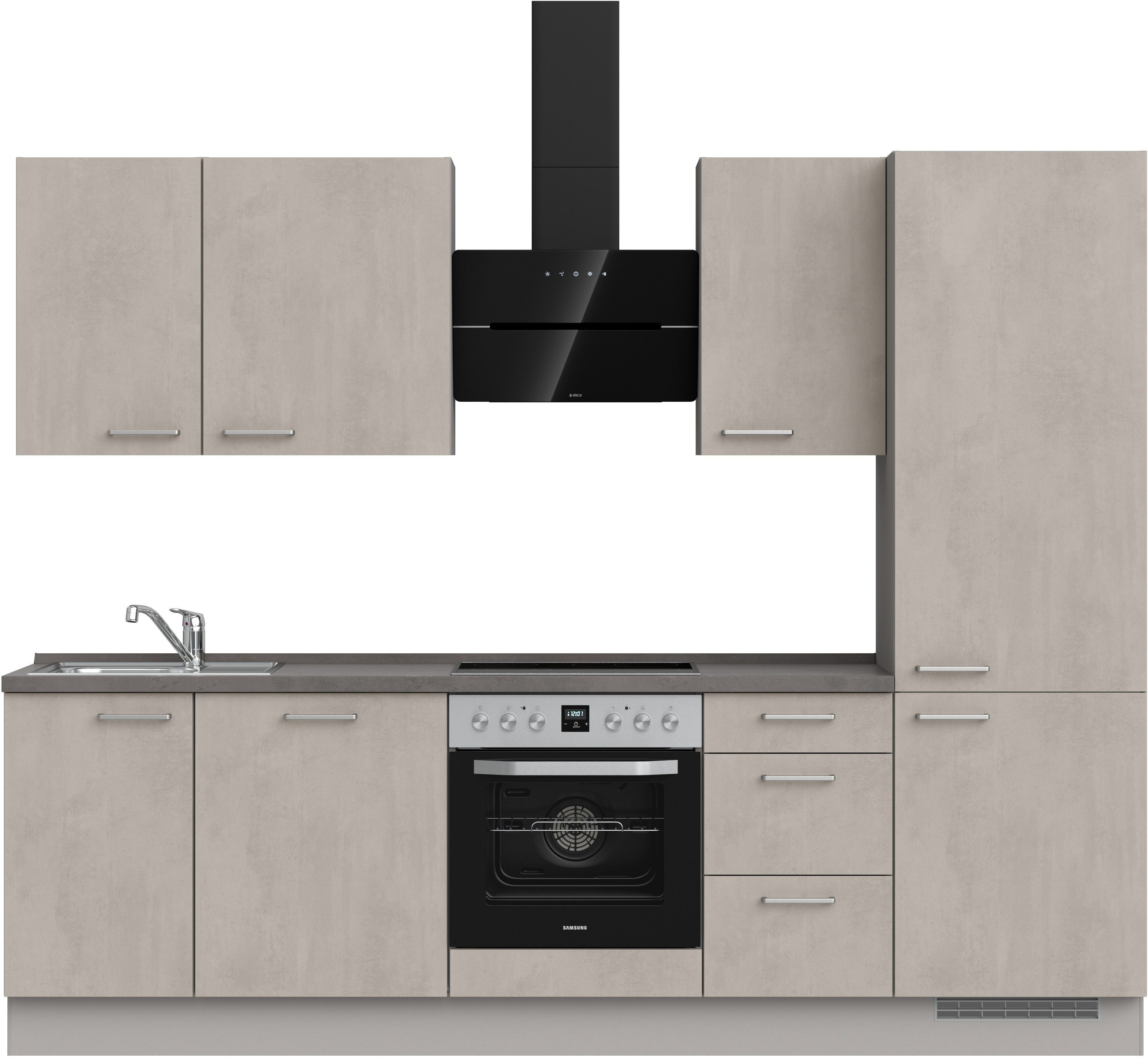 nobilia® Кухниzeile "Riva II", vormontiert, Ausrichtung wählbar, Breite 270 cm, wahlw. mit E-Geräten