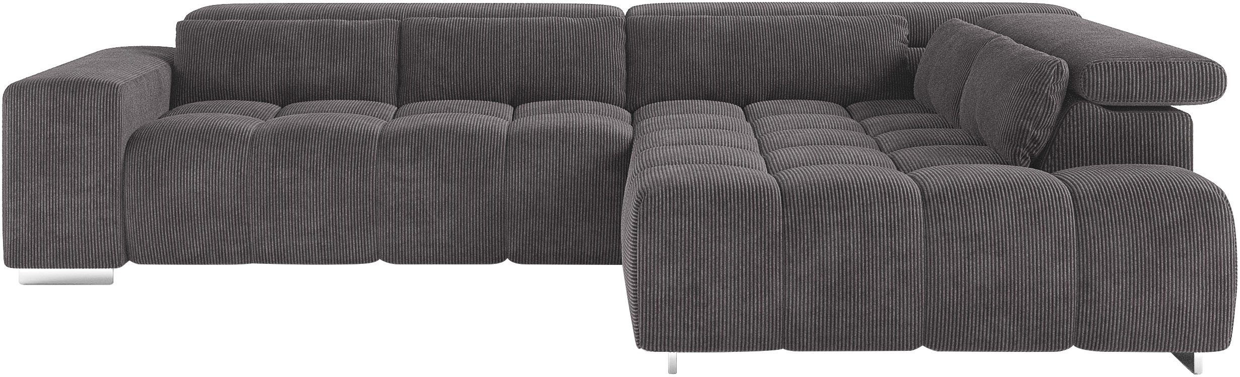 COTTA Ecksofa Orion L-Form, mit Kopfteilverstellung & 5 Nierenkissen