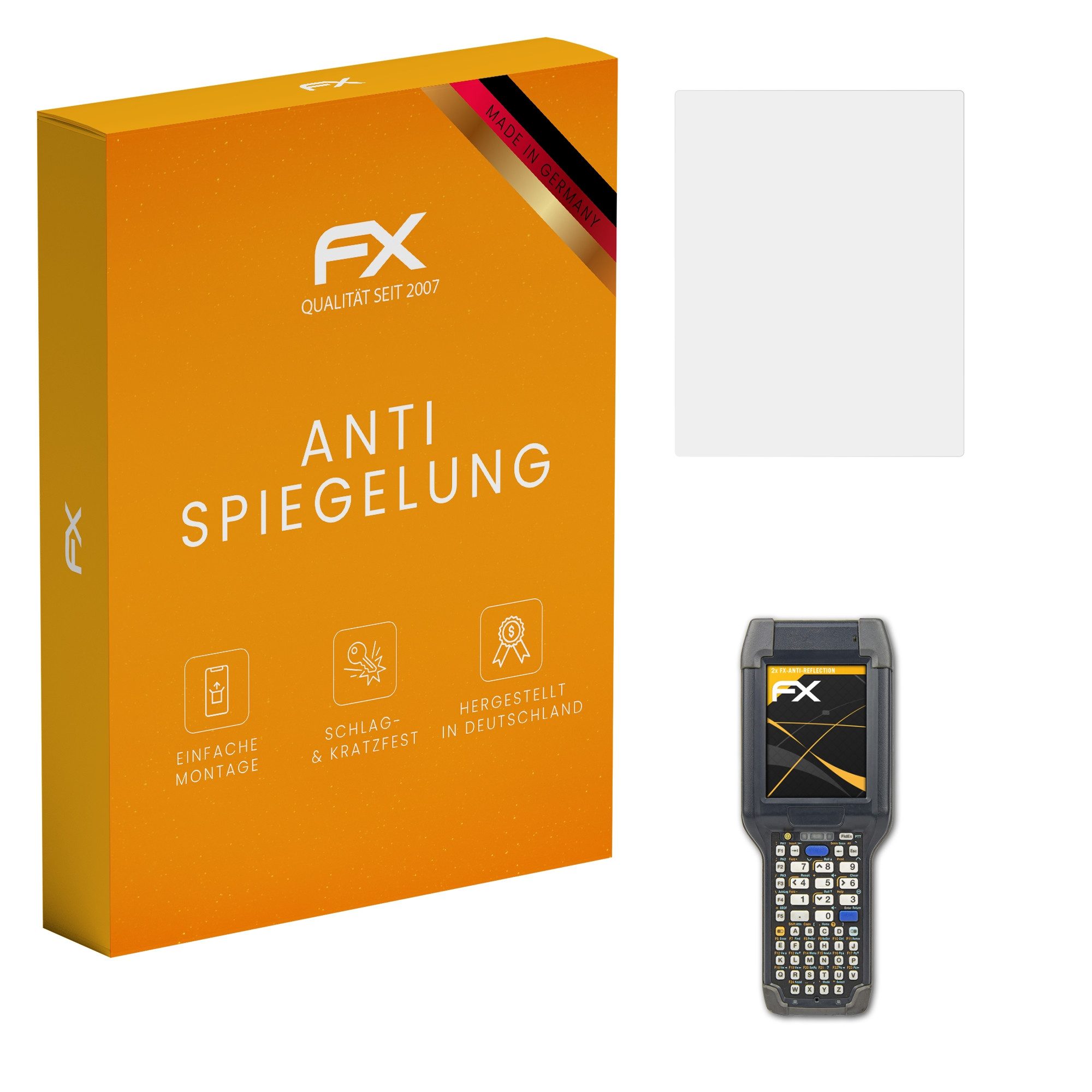 atFoliX Schutzfolie für Intermec CK3R, (2 Folien), Entspiegelnd und stoßdämpfend