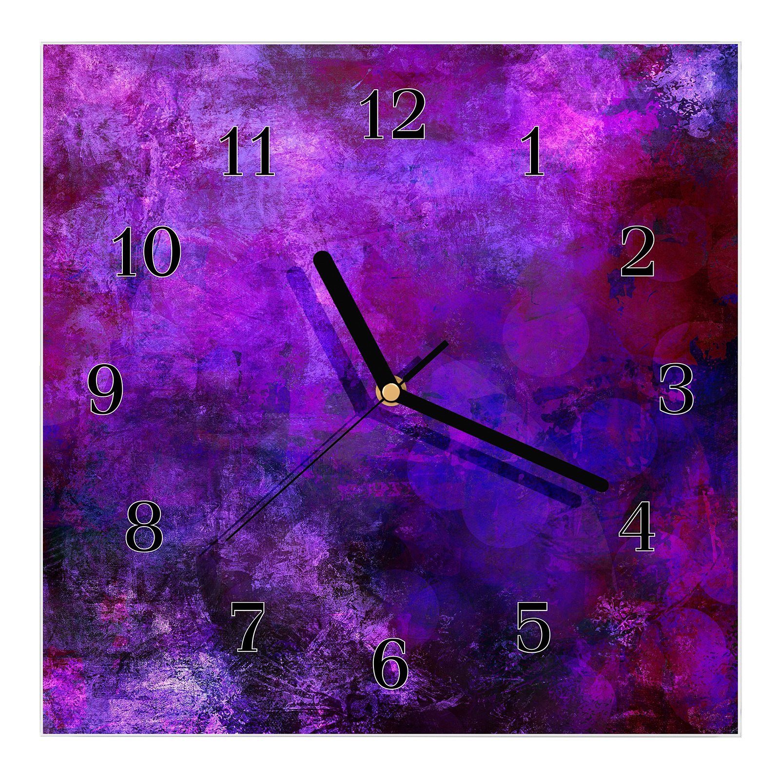 Primedeco Wanduhr Glasuhr Wanduhr Wandkunst Größe 30 x 30 cm mit Motiv Grunge Hintergrund