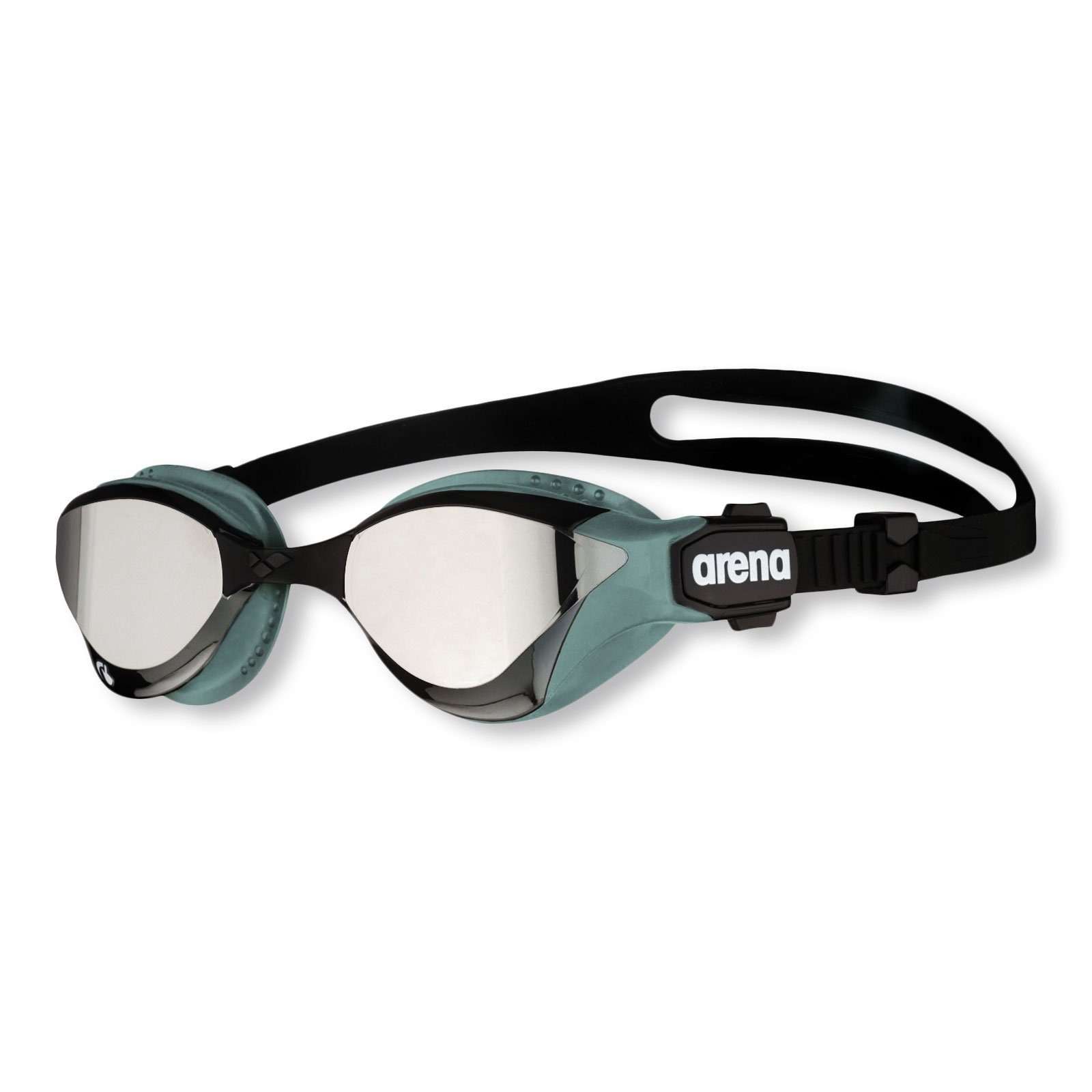 Arena Schwimmbrille Cobra Tri Swipe Mirror, mit verstellbarem Doppelriemen und austauschbarem Nasensteg