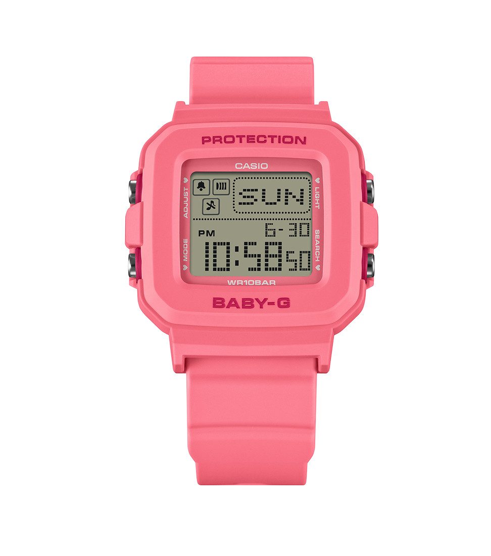 CASIO Quarzuhr Casio Baby-G + Plus Damen Uhr BGD-10KH-4ER Resin, Rosa, (1-tlg)