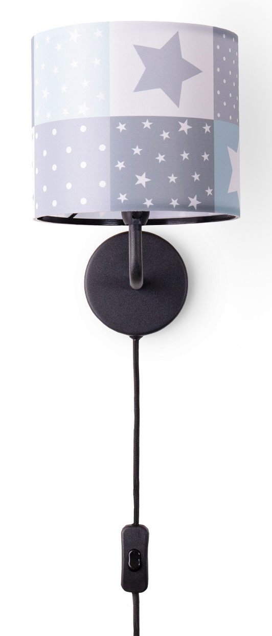 Paco Home Wandleuchte Cosmo 345, 3m E14 Leuchtmittel, Kabellänge Punkte Wandlampe ohne Kinderlampe Schalter Sterne Ø…18cm
