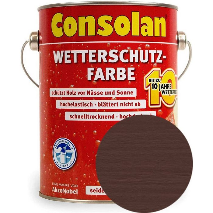 Consolan  Wetterschutzfarbe Dunkelbraun / 01032 Wetterfest Wasserabweisend Farbtonbeständig