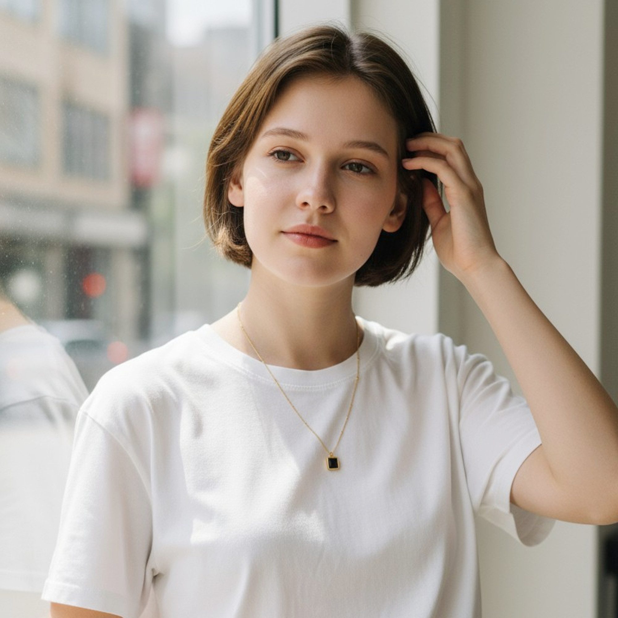 KARMA Kette mit Anhänger Halskette Damen Gold Edelstahl vergoldet Rot Schwa günstig online kaufen