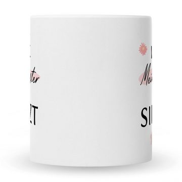 GRAVURZEILE Tasse mit Spruch - Ich liebe meine Schwester obwohl sie furzt, Keramik, Farbe: Weiß