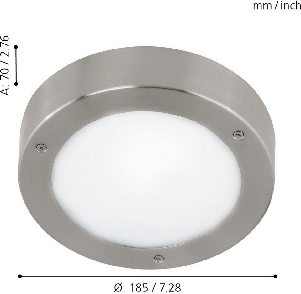EGLO LED Außen-Deckenleuchte VENTO 2, LED fest integriert, Warmweiß,  Abmessungen: Durchmesser: 18,5 cm, Höhe: 7 cm