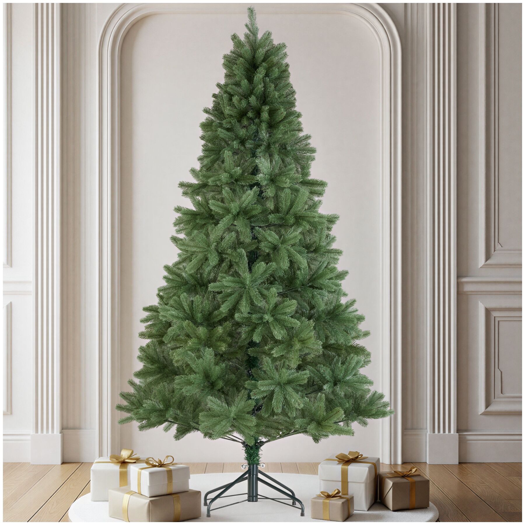 tectake Künstlicher Weihnachtsbaum Christbaum Künstlicher Spritzgussnadeln Dekoration 210 230cm, Undekorierter/Unbeleuchteter Baum, künstlich in Grün, mit Spritzgussnadeln