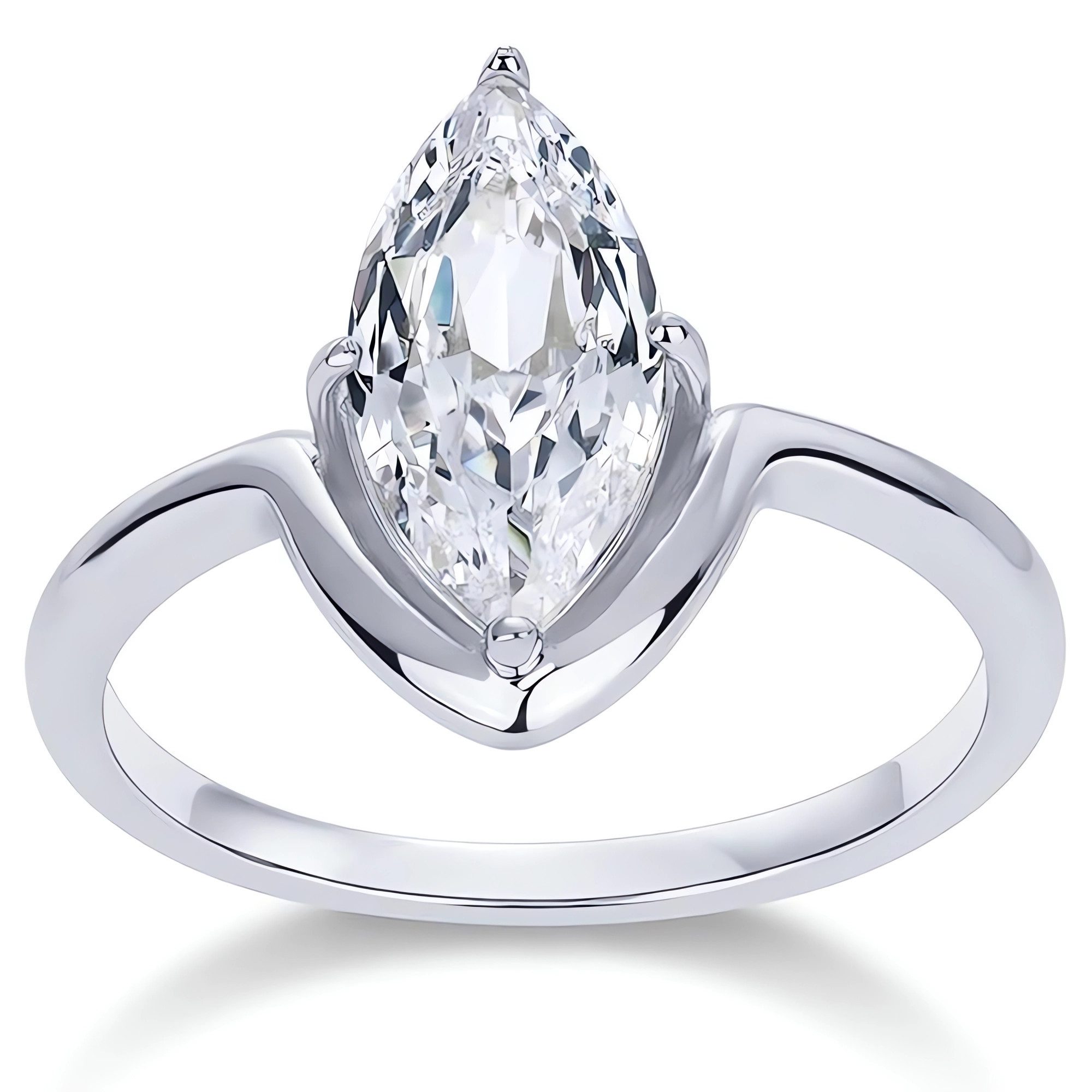 Jumpeak Diamantring Labordiamant 1.5 Karat, Diamantring, Geschenk für Frau, Eheringe, IGI, Marquise-Form Diamant, D VVS 2EX, Ring Gold Damen 585 Echtgold
